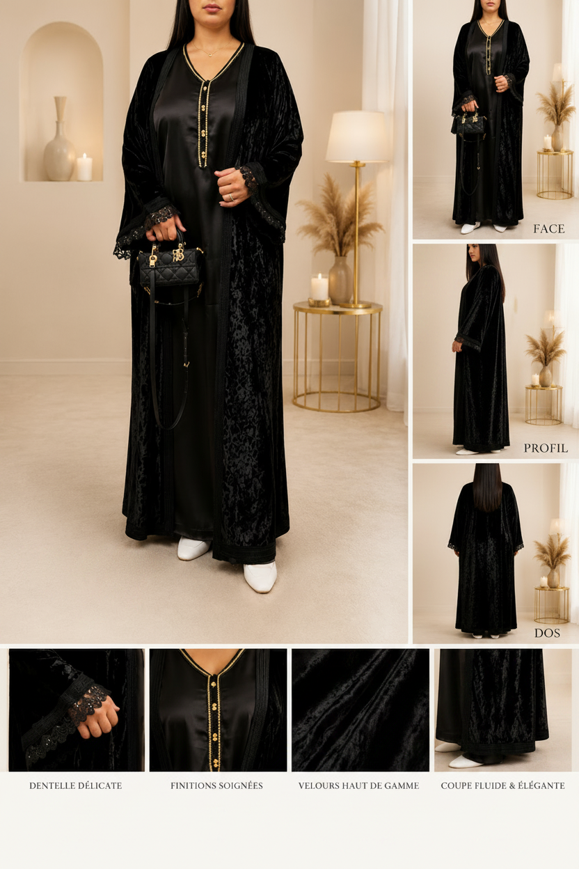 Kimono Noir Élégant